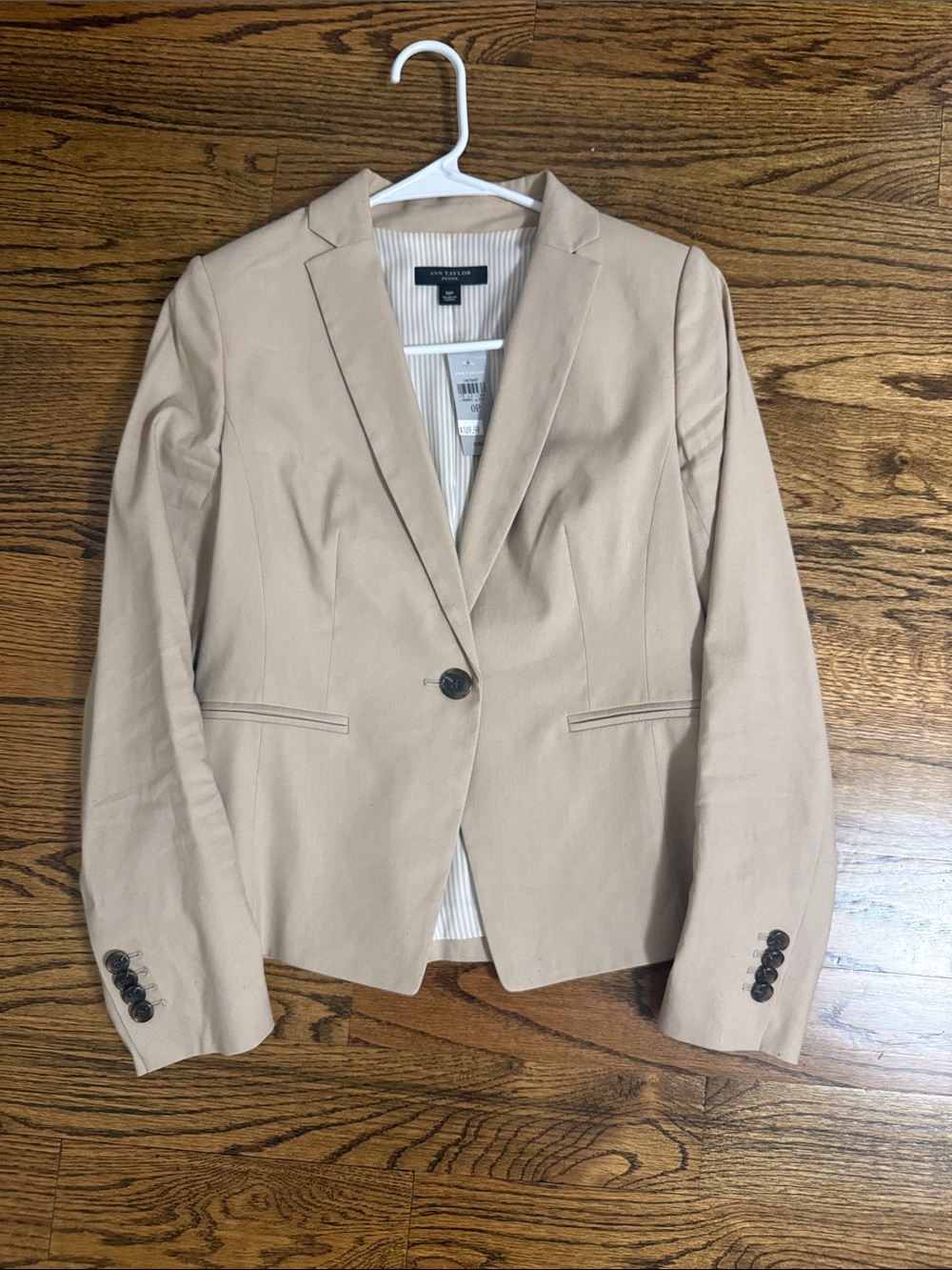 Ann Taylor Women's Tan Single-Button Tailored Blazer